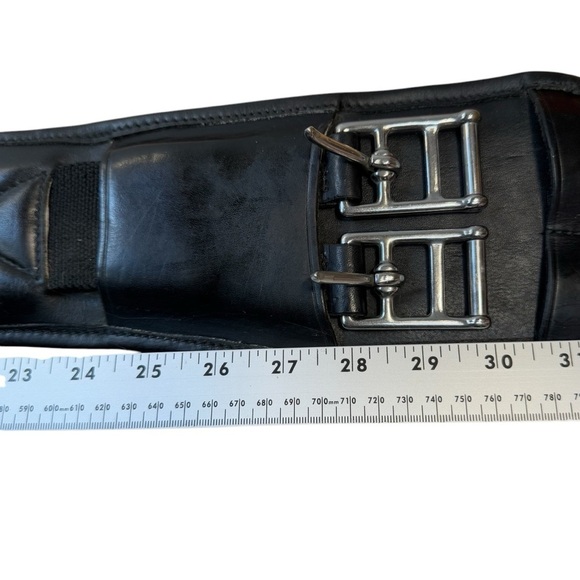 NWOT NUNN FINER Passage Dressage Black Leather Horse Riding Girth Size 30 - Picture 4 of 6